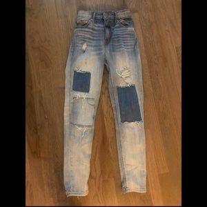 NWOT Lucky Brand Distressed Patchwork Skinny Jeans